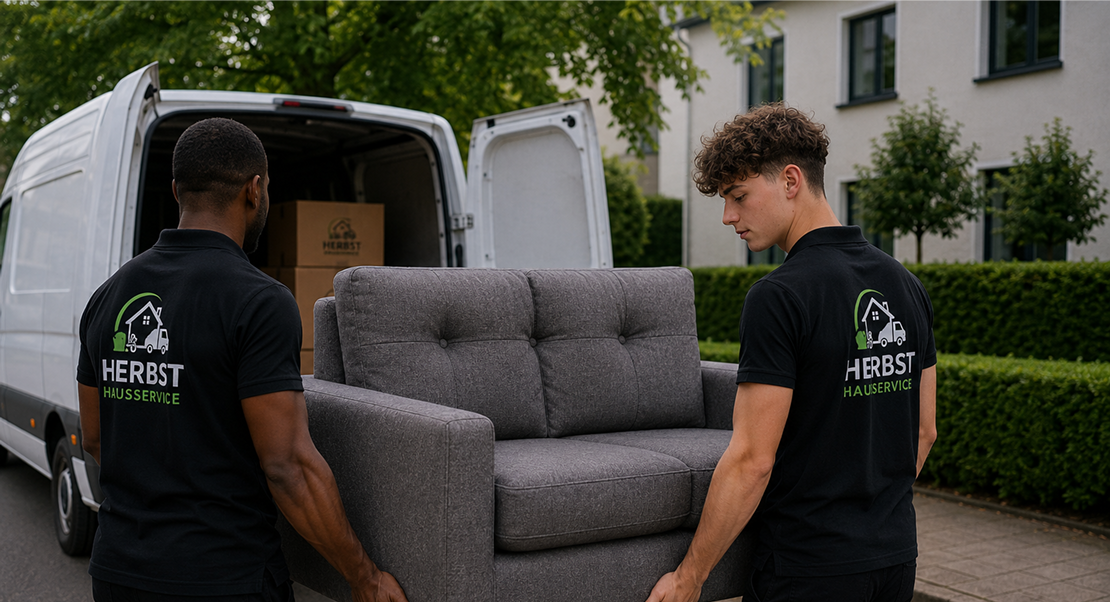 Herbst Hausservice Mitarbeiter beim Transport